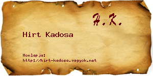 Hirt Kadosa névjegykártya